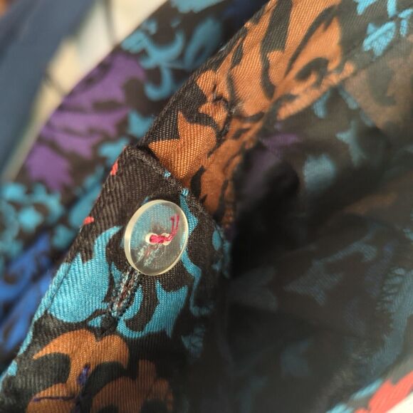 Vintage INTENTIONS Women's 8 Floral Midi Pleated Skirt 28" Dark Floral Print - Picture 8 of 13